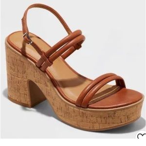 Universal Thread Women's Alva Cork Platform Heels size 9